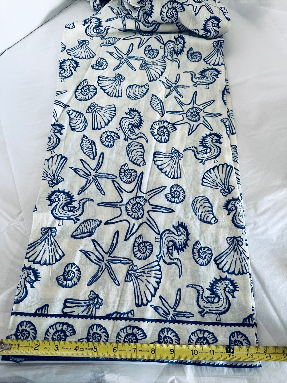 Jumpsuit -Wide Leg -Sz Medium- by Nado Navy and Ivory Shell-Print Linen Blend - Picture 8 of 11